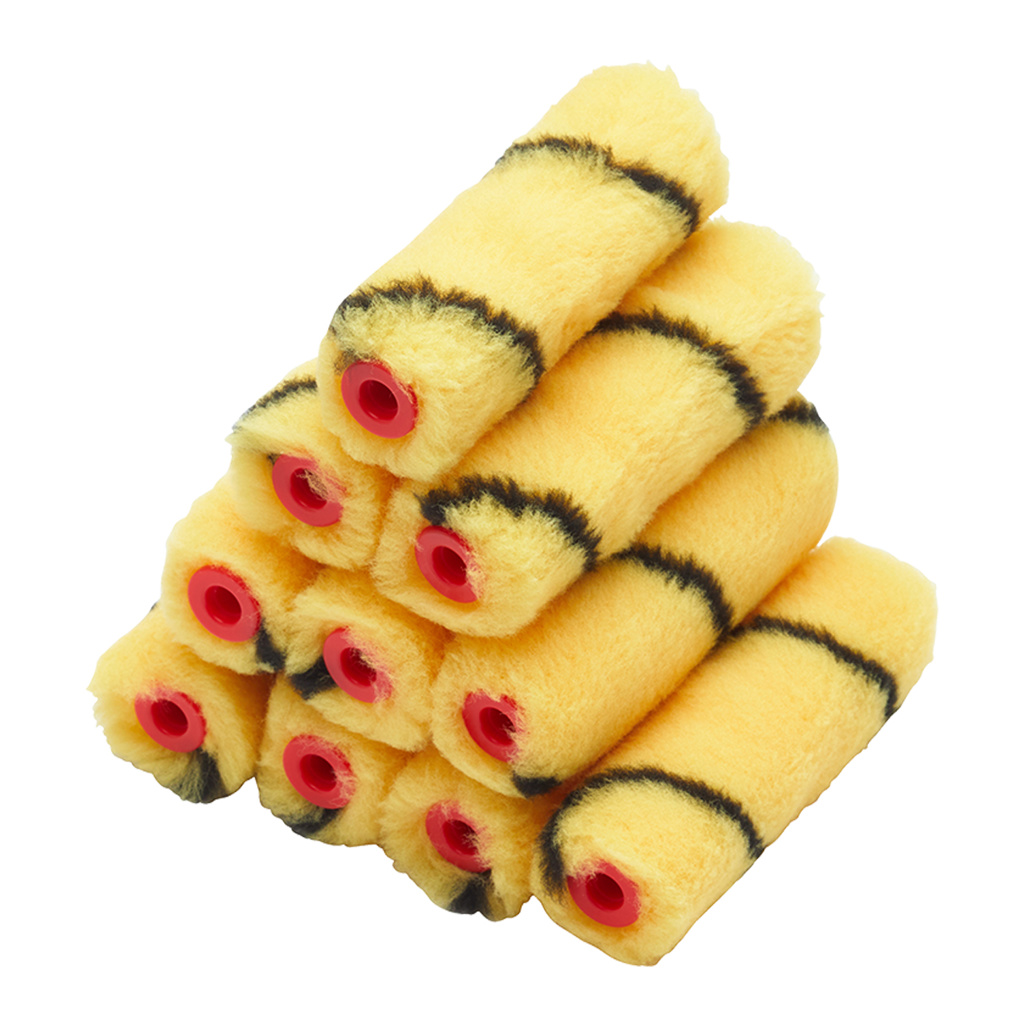 PRODEC 4" Medium Pile Tiger Stripe Emulsion Roller Sleeves 10 Pack - Image 2