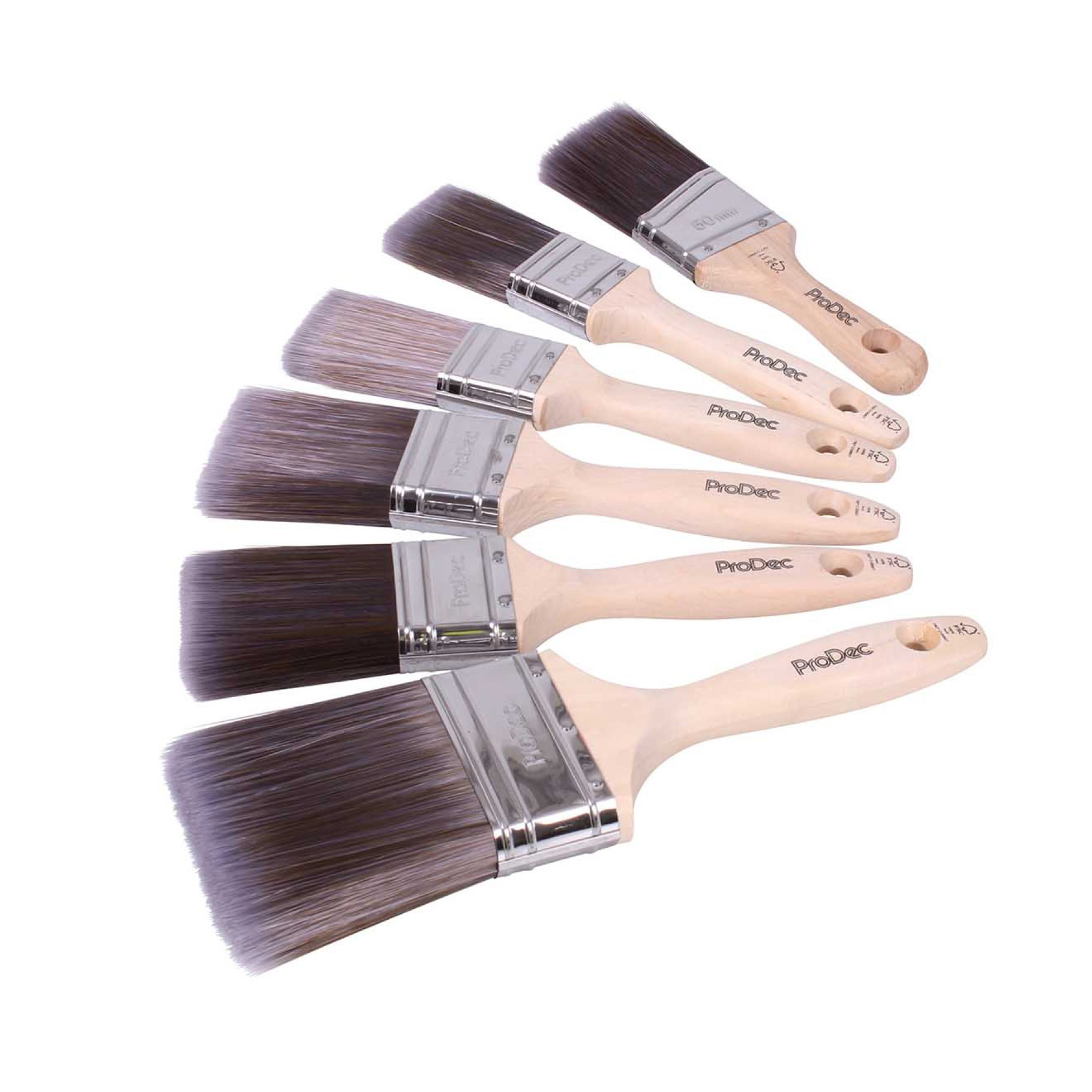 ProDec 6pc Premier Paint Brush Set with Free Cutting in Brush - Image 3