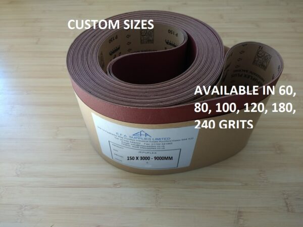 Pad Sander Belt Grade 80 150 x 3000-9000mm 5 belts per pack.