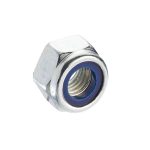 M8 BZP Nylon Insert Nuts - pack 100